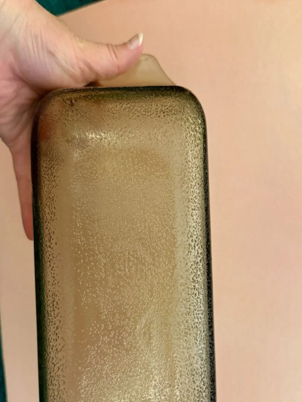 Vintage Corning Ware Smoked Brown Glass Loaf Pan Gold Floral Retro Bakeware